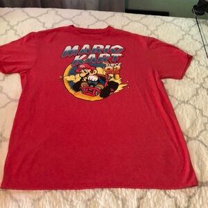 Mario Kart t-shirt men’s large red like new condition 50/50 cotton/poly